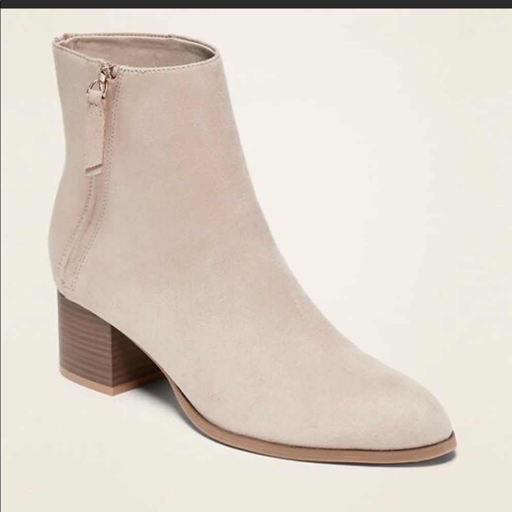 Old navy Taupe Side zip booties
